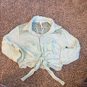 Truth NYC Light Blue Striped Button Down Shirt